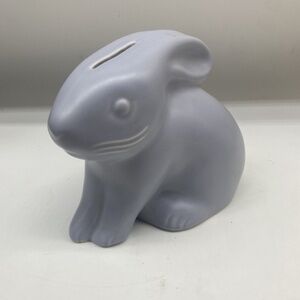 Pfaltzgraff VTG Blue Ceramic Bunny Bank Piggy Bank